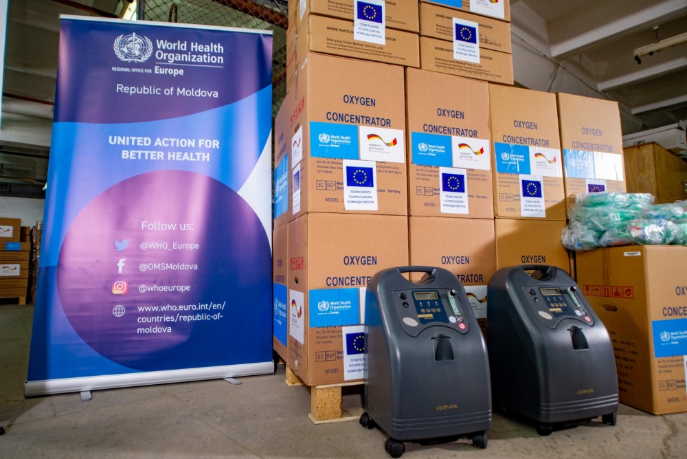 Germania și OMS au donat sistemului de sănătate din Republica Moldova 300 concentratoare de oxigen